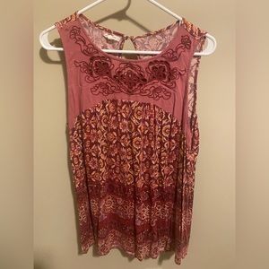 Mauve Floral Tank Top